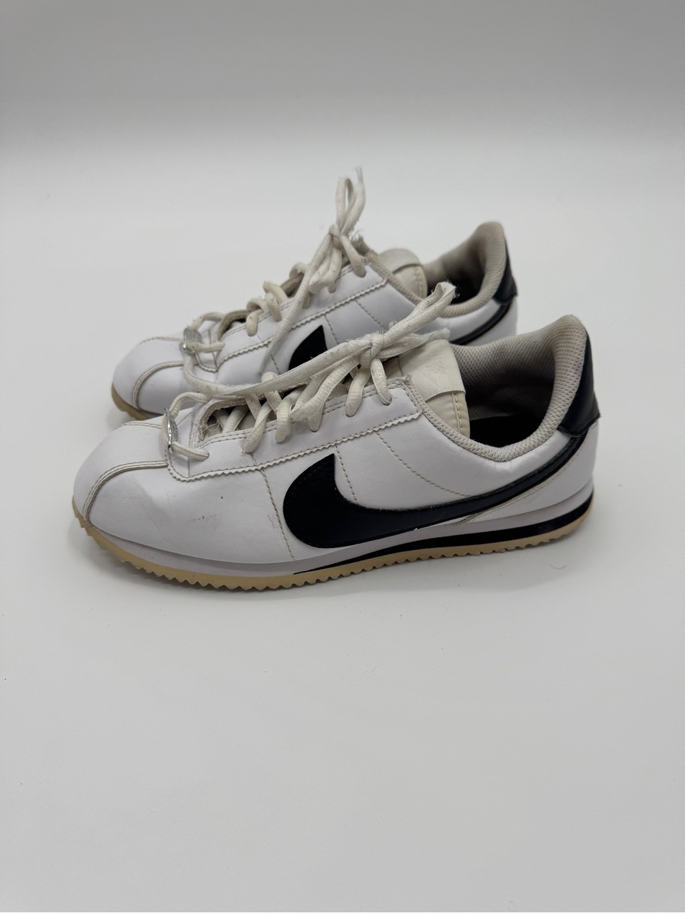 Nike Classic Cortez Leather White Black Dubrae Sneaker Women's Size 6 Women’s